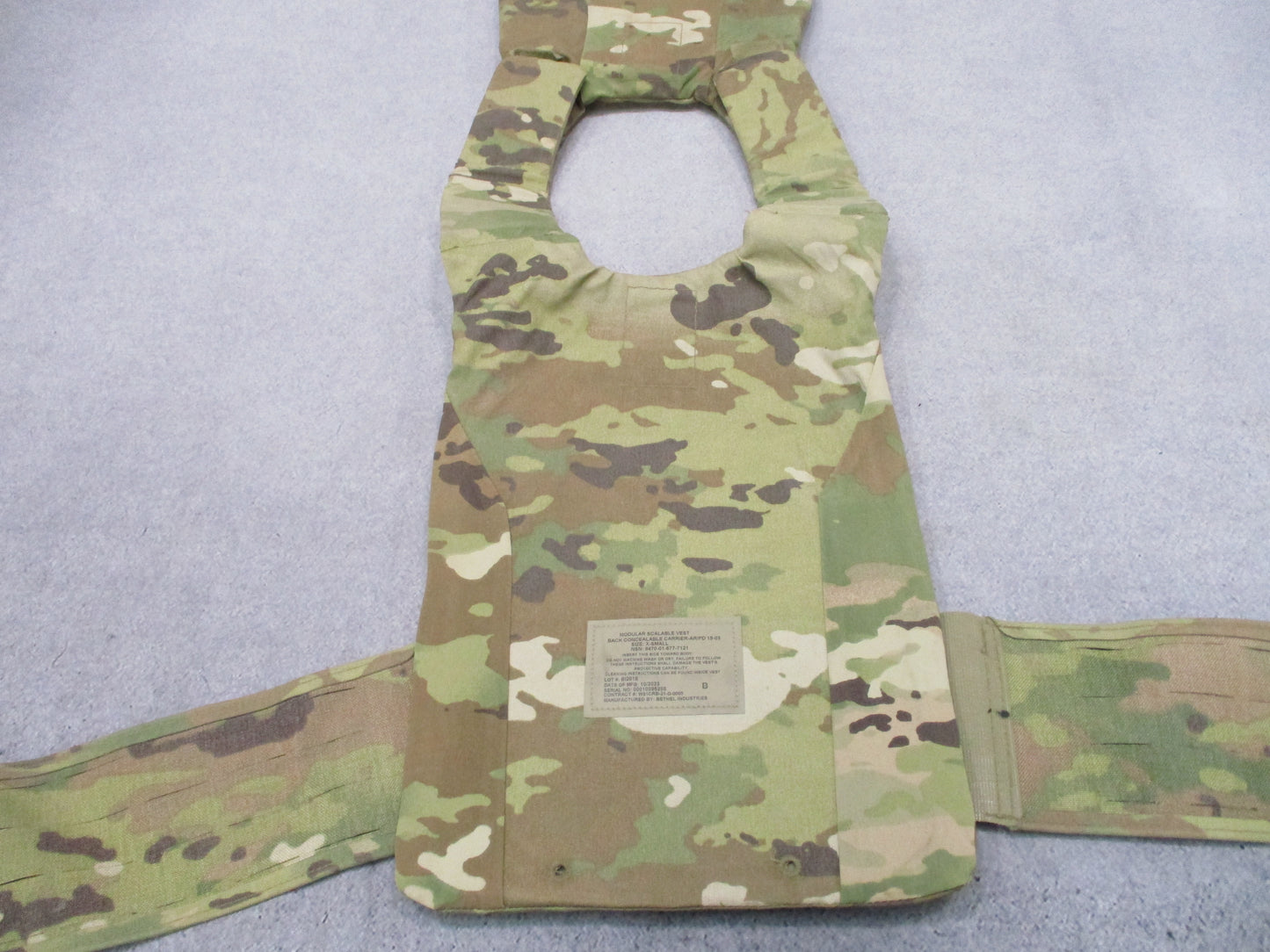MODULAR SCALABLE VEST CONCEALABLE CARRIER XSMALL w Soft Armor OCP Scorpion