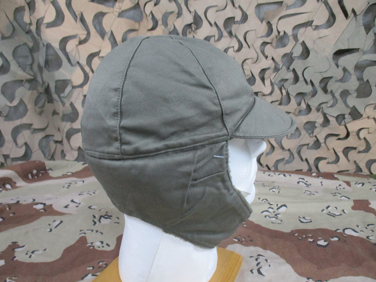 German Bundeswehr Winter Hat Size 57 Olive Green Ear Flap Cap Army Surplus
