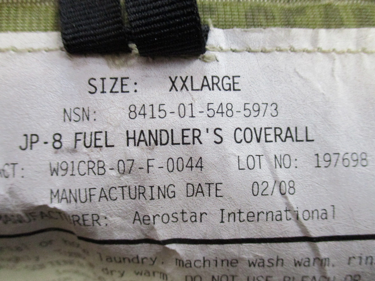 USGI JP-8 Fuel Handler Coverall Gore-Tex Military Suit Aerostar Size S-XL