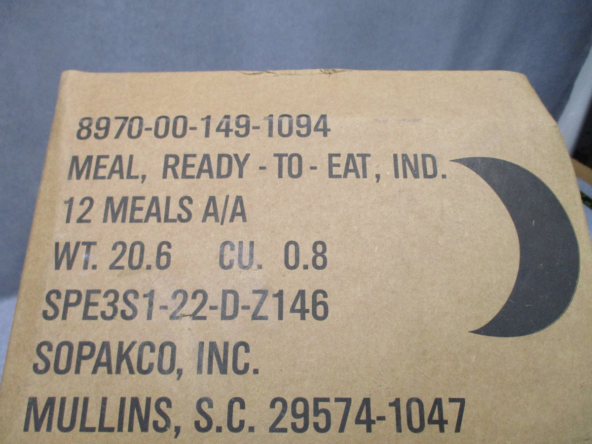 Military Meals Ready To Eat MRE Case A or B 2027 Inspection Date 12 Meals