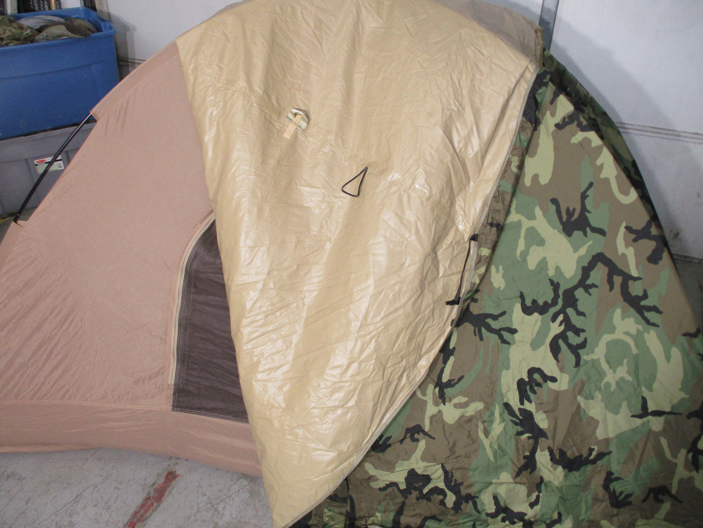 USMC LiteFighter 2 Man Combat Tent Woodland Tan Complete NSN 8340-01-452-5919