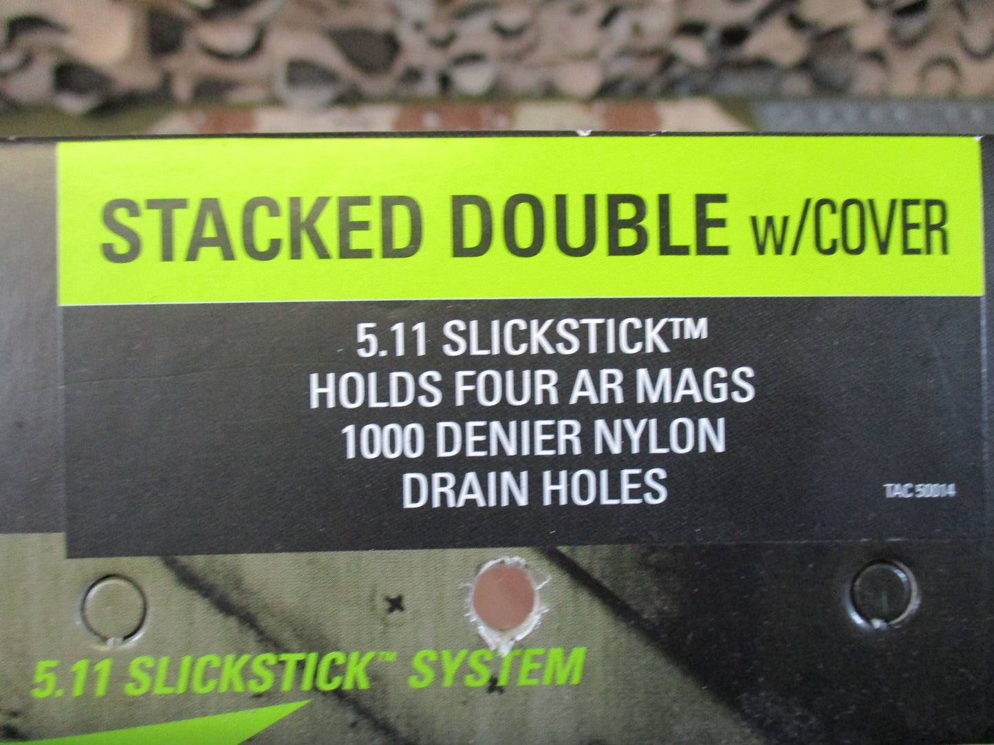 5.11 Tactical Stacked Double Mag Pouch w/Cover – Black – SlickStick – Holds 4