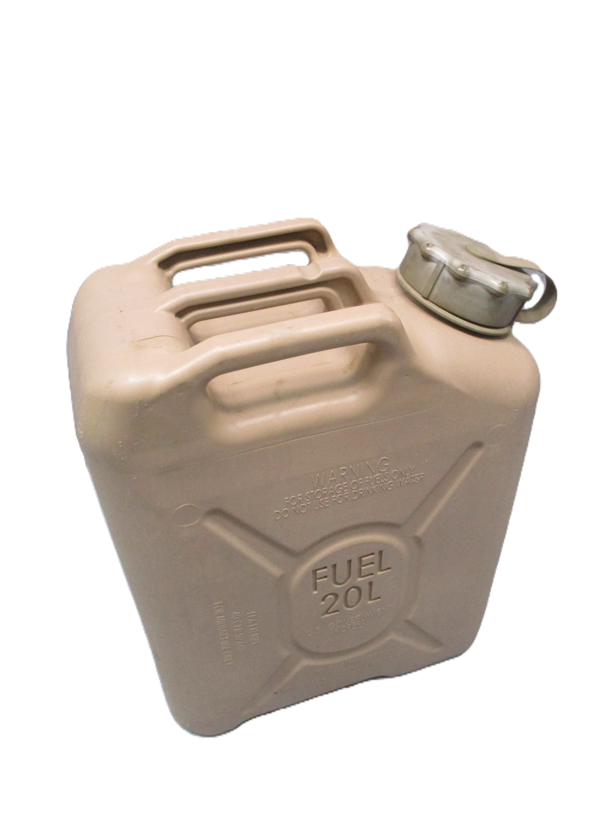 Desert Tan Military Fuel Can 5 Gallon Storage Container - Used 20L Capacity