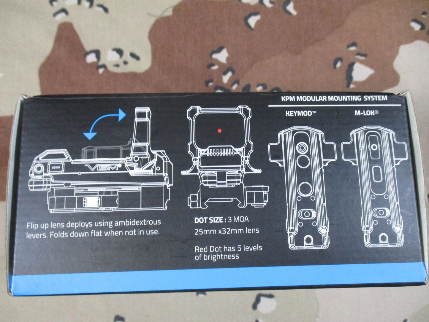 vism red dot flip dot ncstar picatinny rail optic solar powered