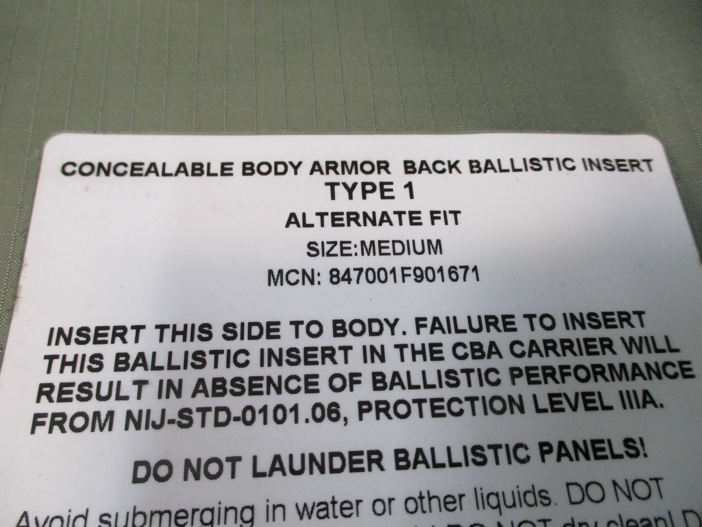 Concealment Vest Black Level IIIA Soft Panels Stab Inserts Medium