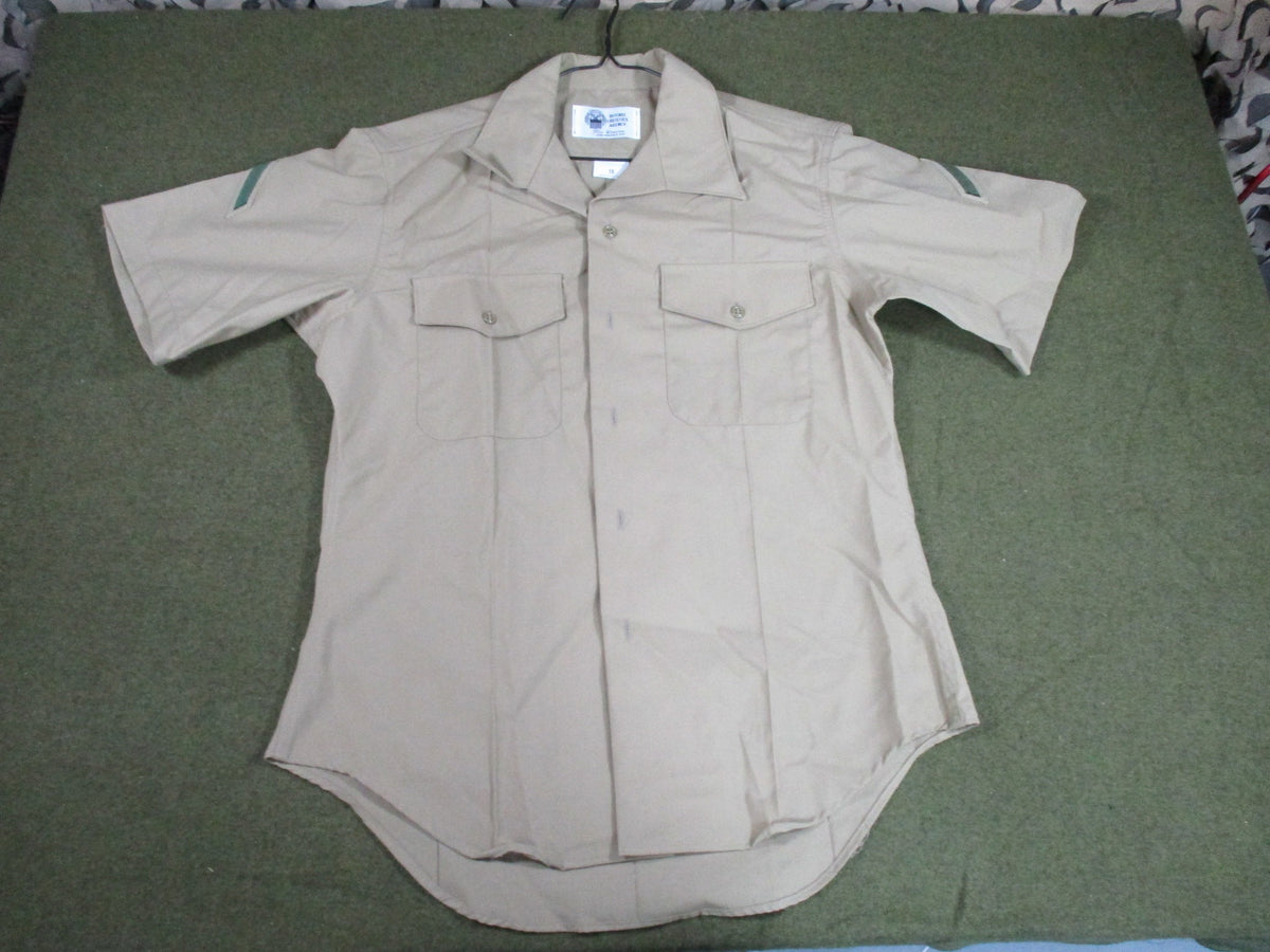 USMC Khaki Service Shirt Size 16 PFC Rank NSN 8405-01-515-8976 UNICOR