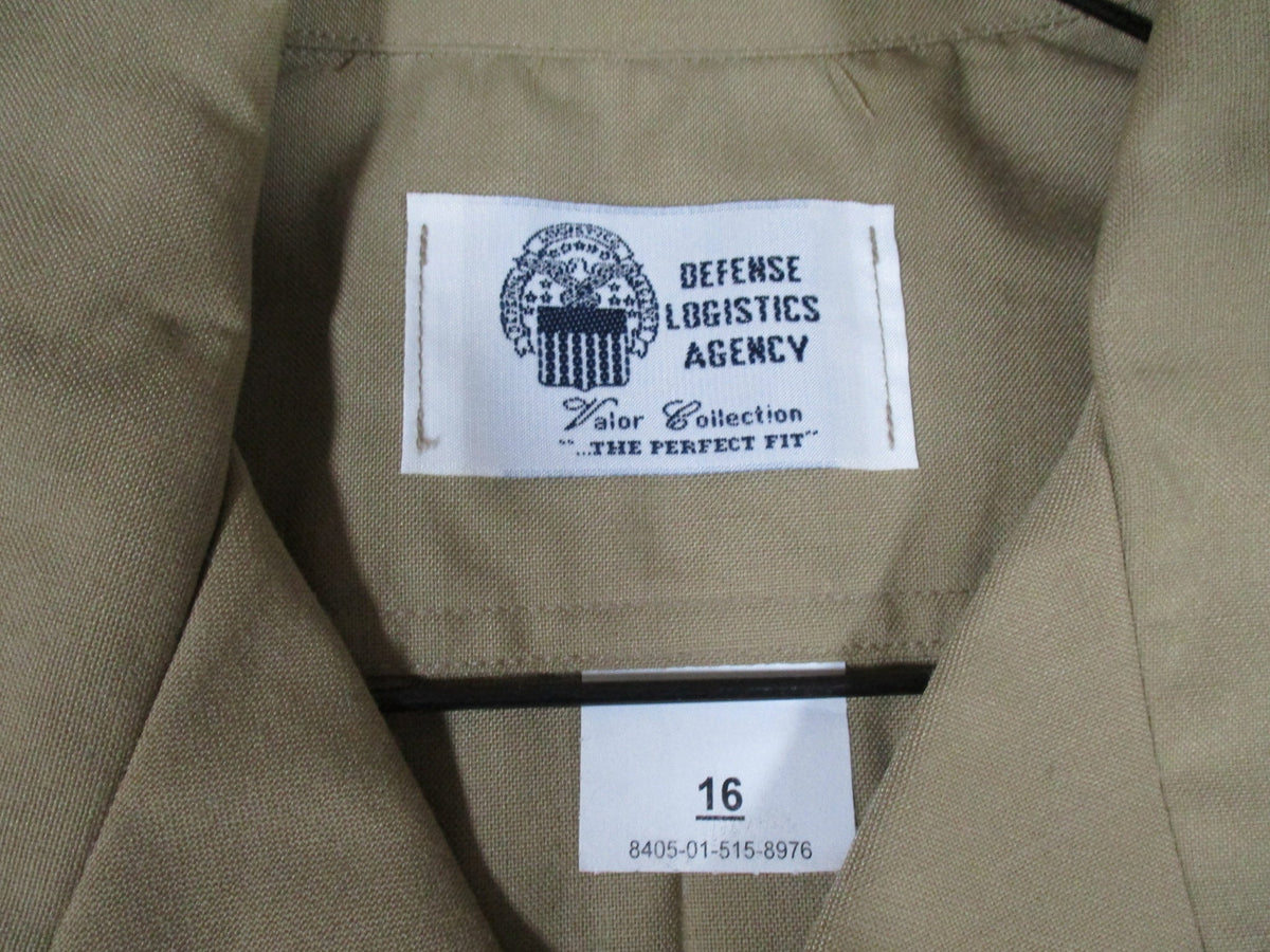USMC Khaki Service Shirt Size 16 PFC Rank NSN 8405-01-515-8976 UNICOR
