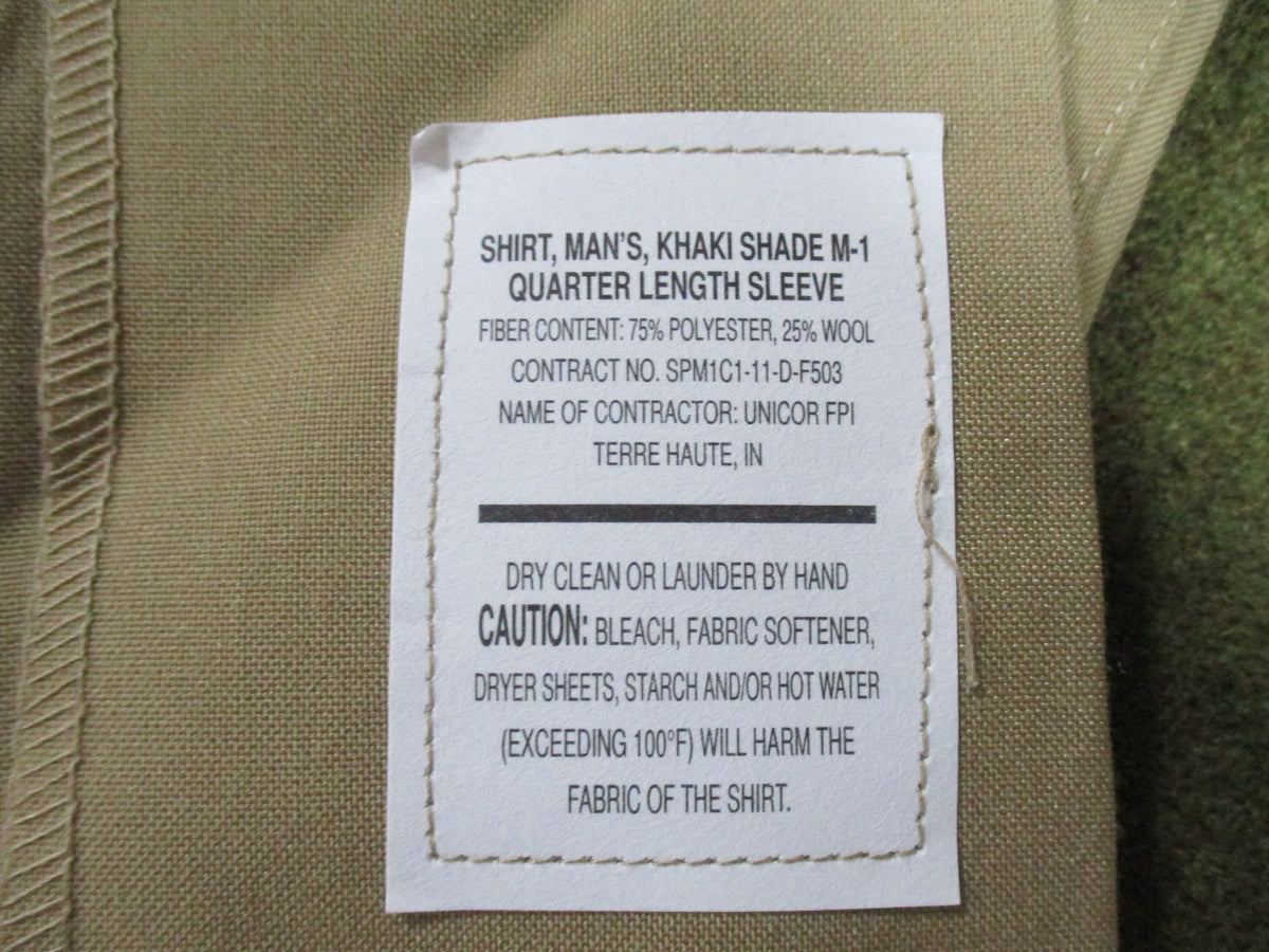 USMC Khaki Service Shirt Size 16 PFC Rank NSN 8405-01-515-8976 UNICOR