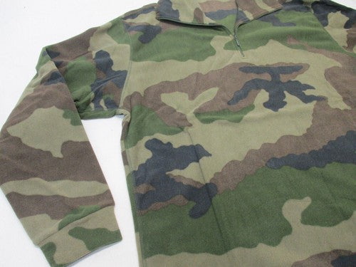 French Army CCE Woodland Fleece Pullover 120L 2XL Long 1/4 Zip New