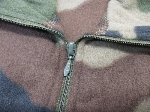 French Army CCE Woodland Fleece Pullover 120L 2XL Long 1/4 Zip New