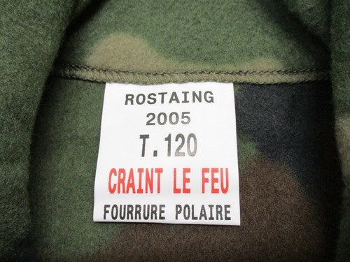 French Army CCE Woodland Fleece Pullover 120L 2XL Long 1/4 Zip New