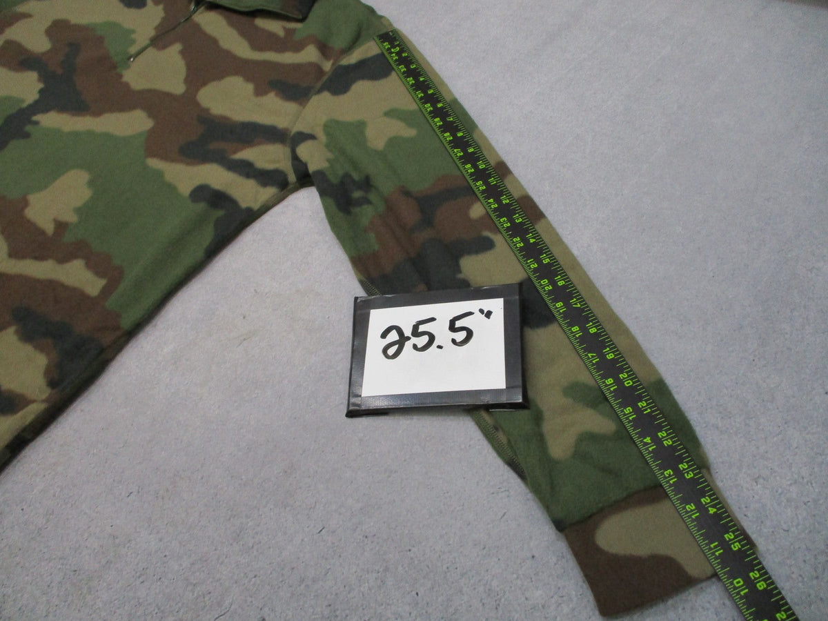 French Army CCE Woodland Fleece Pullover 120L 2XL Long 1/4 Zip New