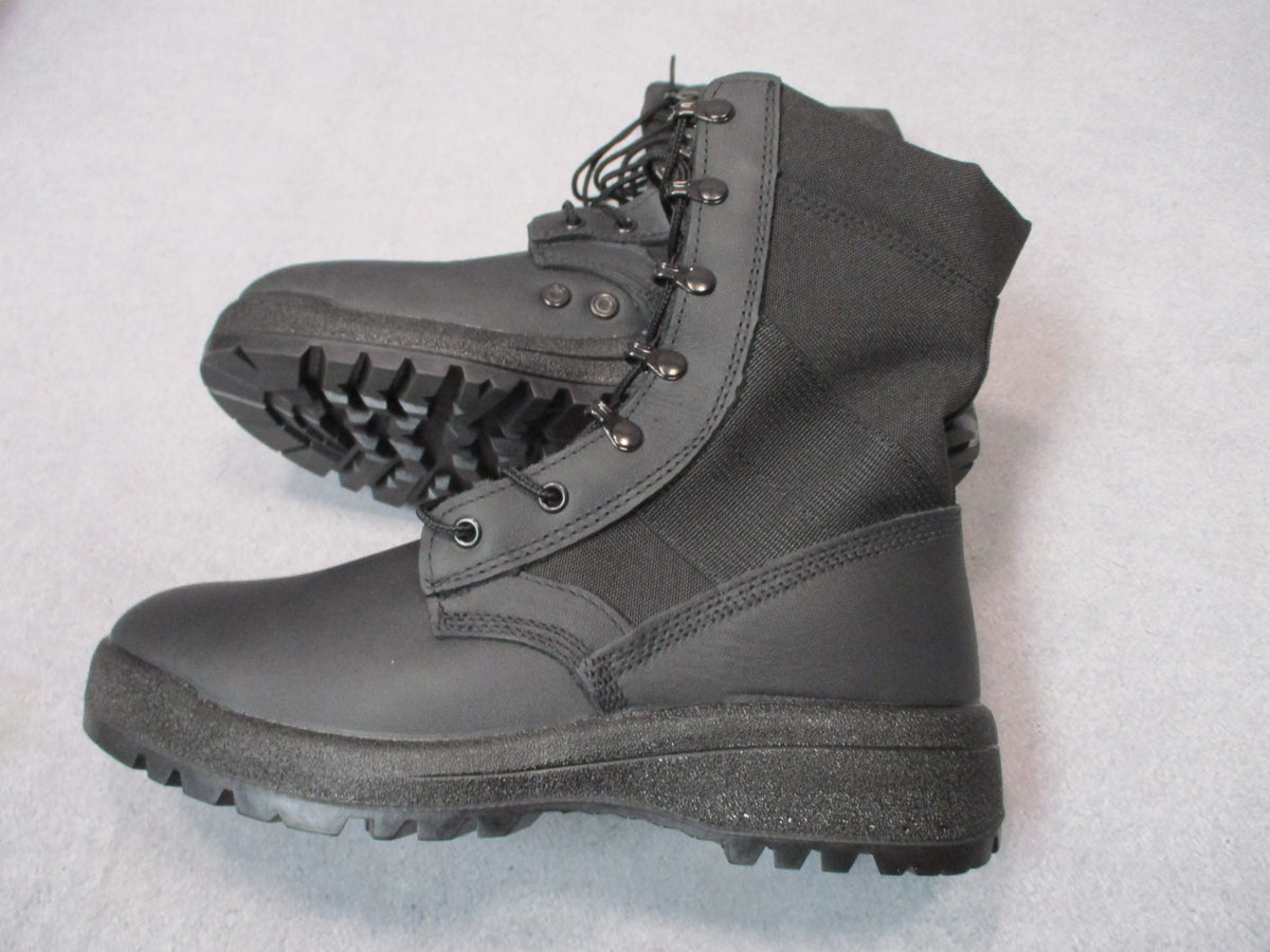 Black Propper military hot weather combat boots for men, US size 10, medium width, UK 9.5, rugged leather footwear