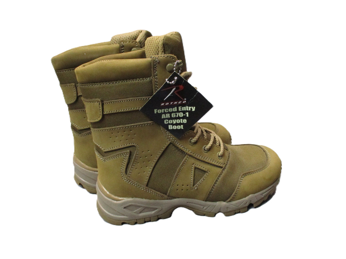 Rothco 5361 AR 670-1 Coyote Brown Forced Entry Tactical Boots NOS Choose Size