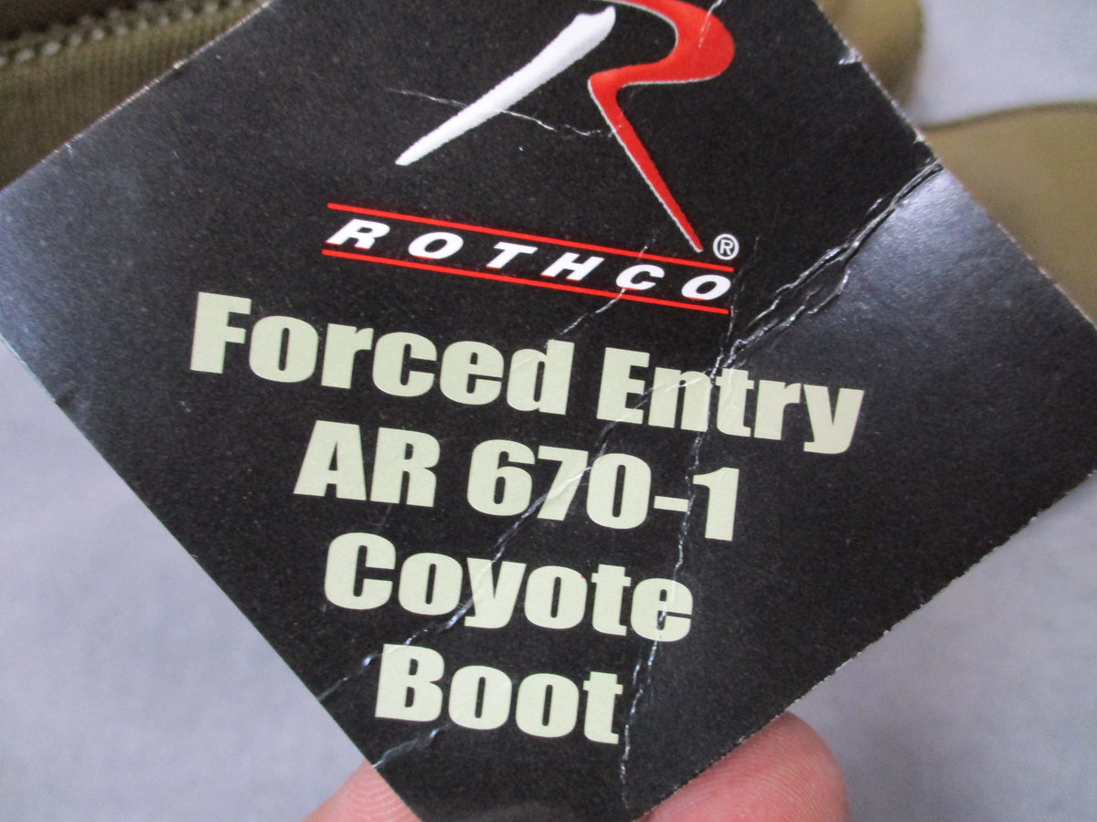 Rothco 5361 AR 670-1 Coyote Brown Forced Entry Tactical Boots NOS Choose Size