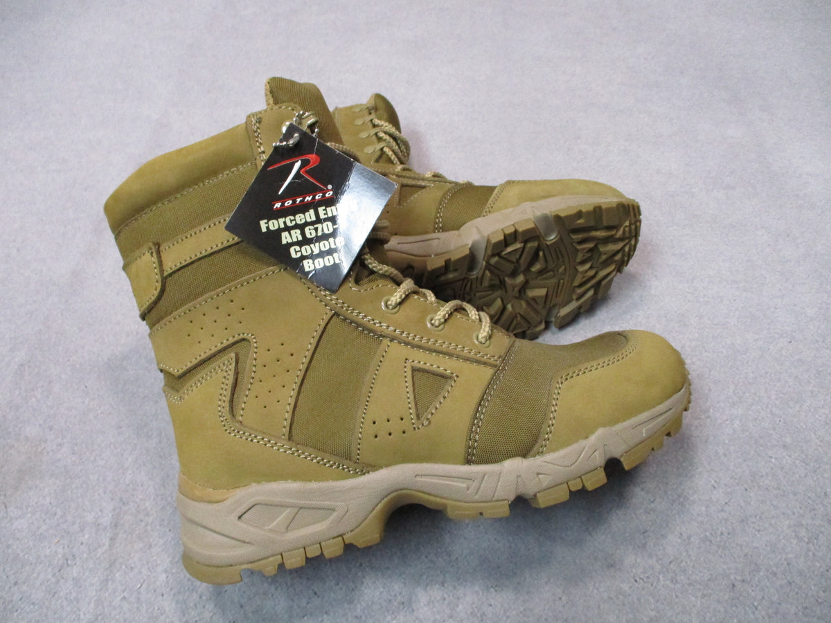 Rothco 5361 AR 670-1 Coyote Brown Forced Entry Tactical Boots NOS Choose Size