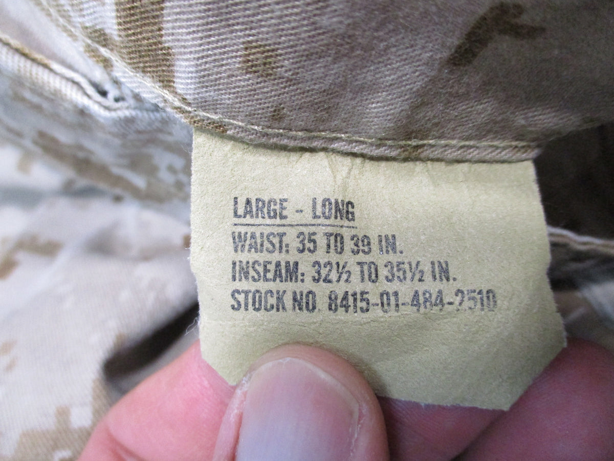 USMC Desert MARPAT MCCUU Combat Trousers Approx 36W Crotch Repair Used