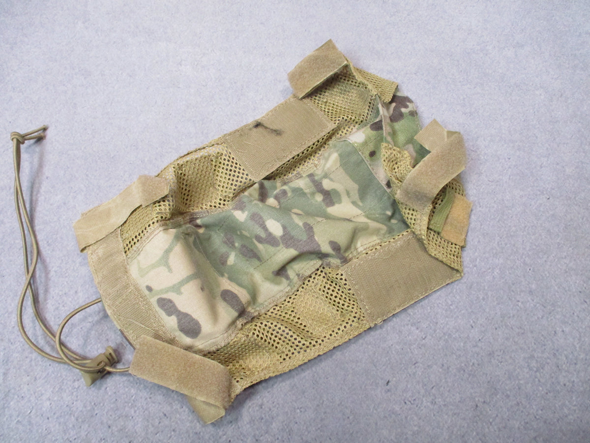 OneTigris tactical helmet cover in Multicam OCP style with mesh and bungee, designed for military or outdoor use.