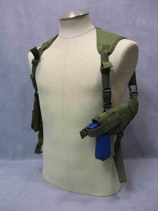 VISM NcSTAR CV2909G Shoulder Holster OD Green Ambidextrous Dual Mag Pouch New