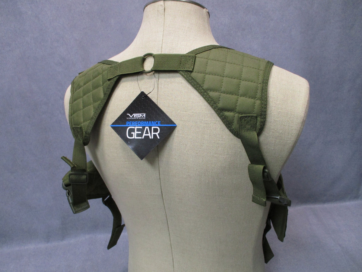 VISM NcSTAR CV2909G Shoulder Holster OD Green Ambidextrous Dual Mag Pouch New