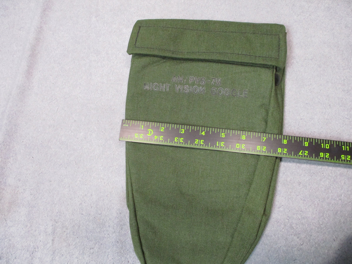 OD green carry pouch for AN/PVS-7B night vision goggles, Military Surplus, made for secure storage and transport.