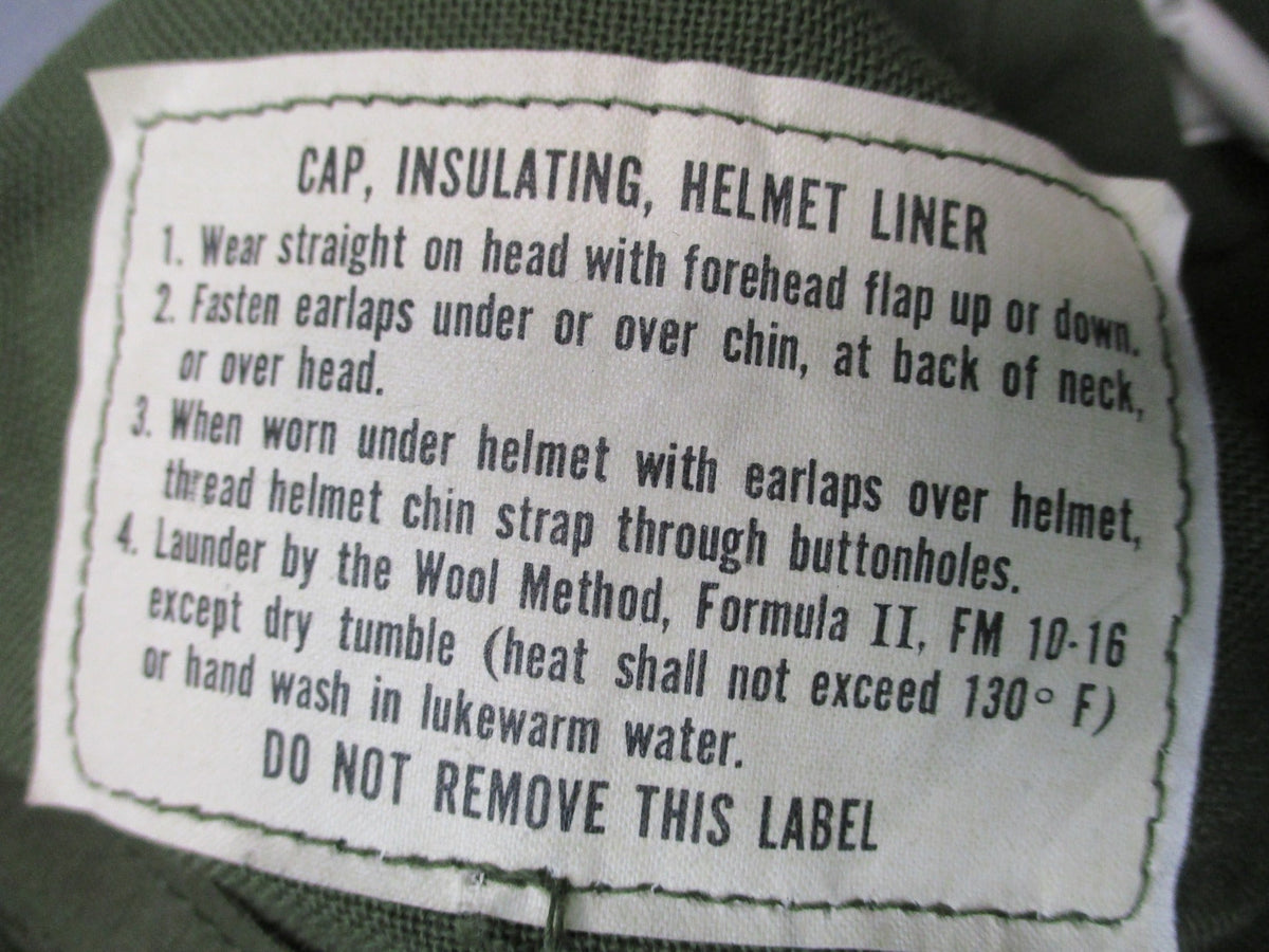 USGI 1967 OD Pile Cap Helmet Liner Balaclava 7 3/4 Vietnam Rachman