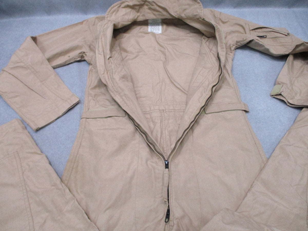 USGI CWU-27/P Flyers Coveralls Tan 38L FR Aramid Flight Suit 8415-01-452-5319