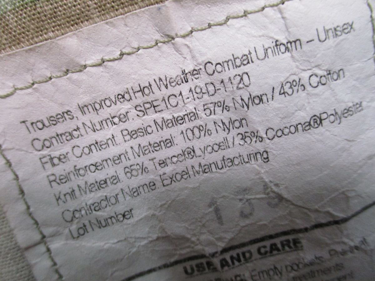 IHWCU OCP Hot Weather Combat Pants XL Regular Excel 39-43 Waist