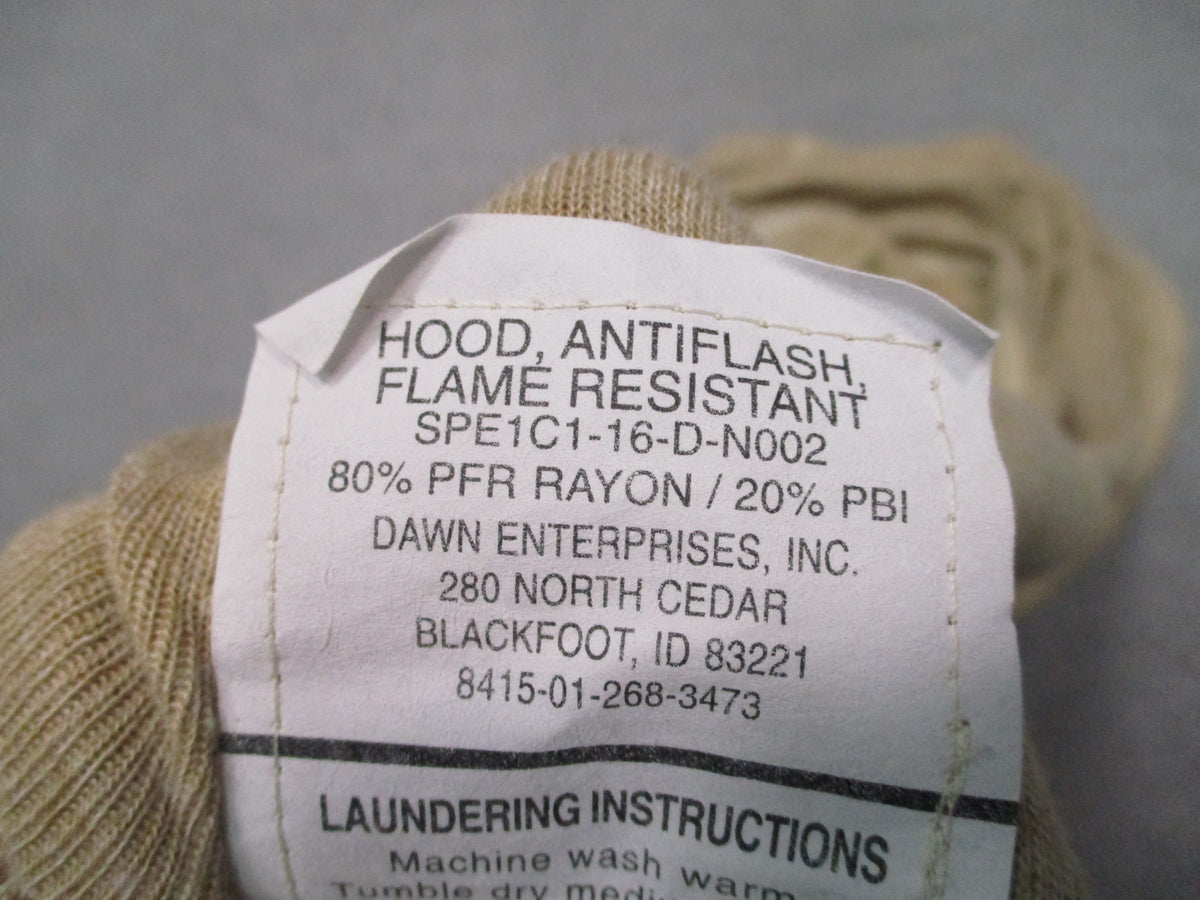 Dawn Enterprises Tan Antiflash Hood Balaclava NSN 8415-01-268-3473 Size Unmarked