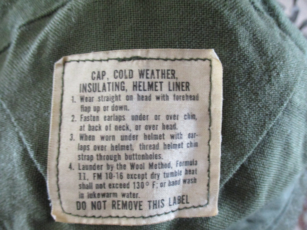 USGI Olive Green Cold Weather Insulating Helmet Liner Cap Size 6 3/4 Surplus