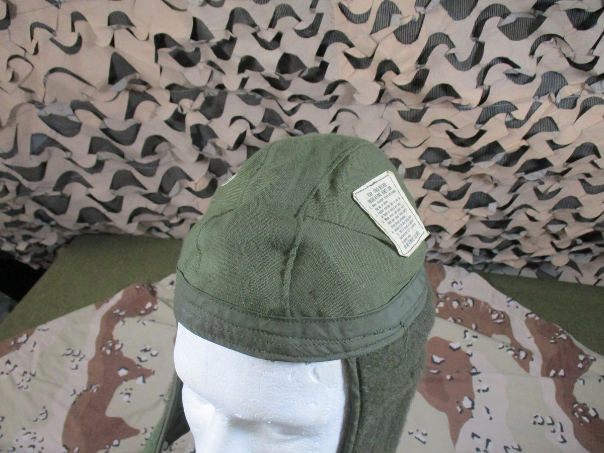 USGI Olive Green Cold Weather Insulating Helmet Liner Cap Size 6 3/4 Surplus