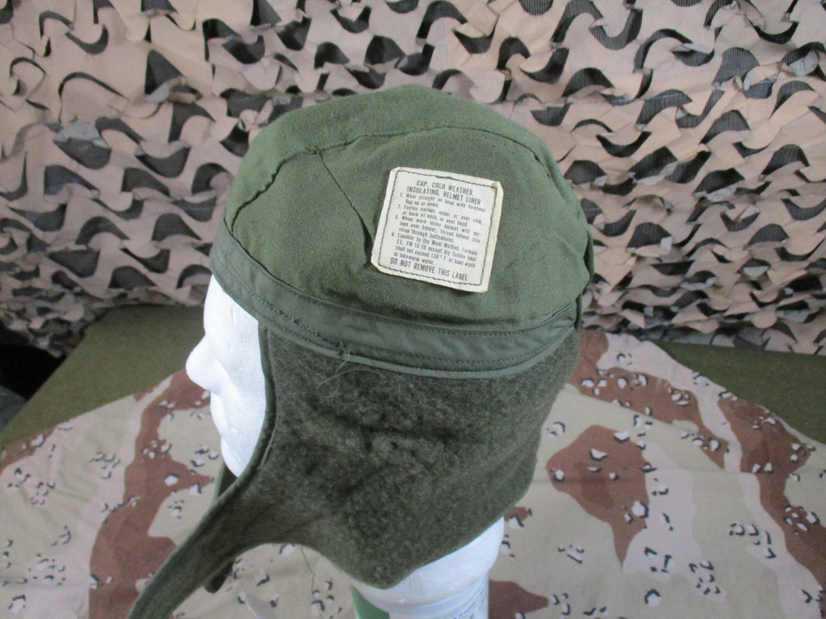 USGI Olive Green Cold Weather Insulating Helmet Liner Cap Size 6 3/4 Surplus