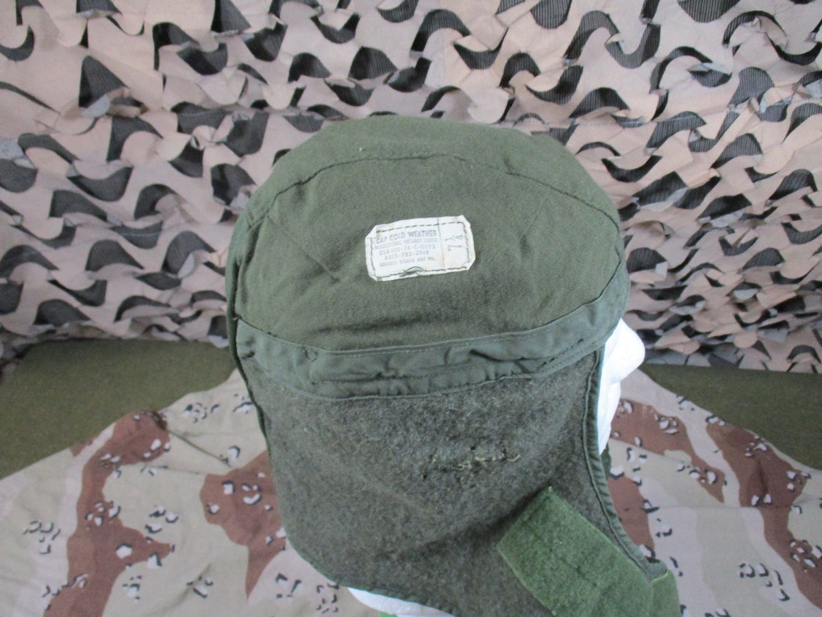 USGI Olive Green Cold Weather Insulating Helmet Liner Cap Size 7 1/4 Surplus