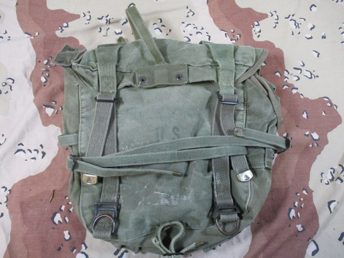 Vintage USGI M1945 Upper Combat Field Pack OD Canvas WWII Korea Era Used