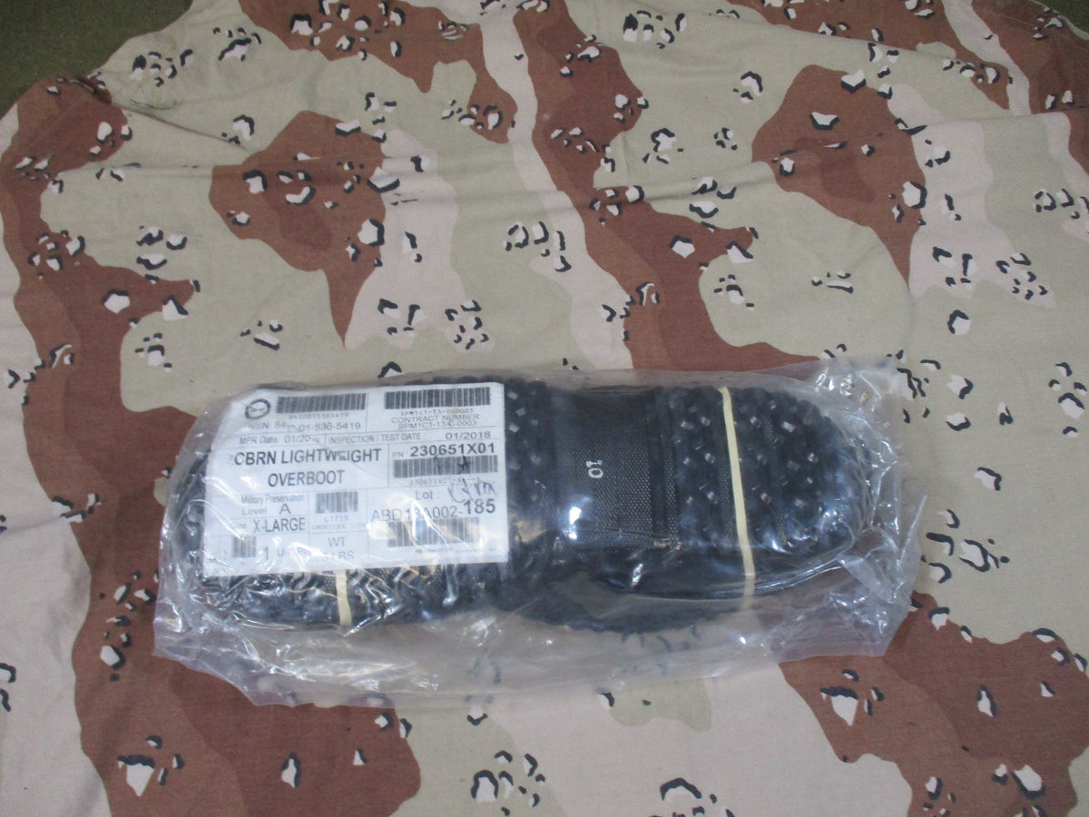 USGI CBRN Lightweight Overboots XL Black 8430-01-536-5419 NOS Sealed
