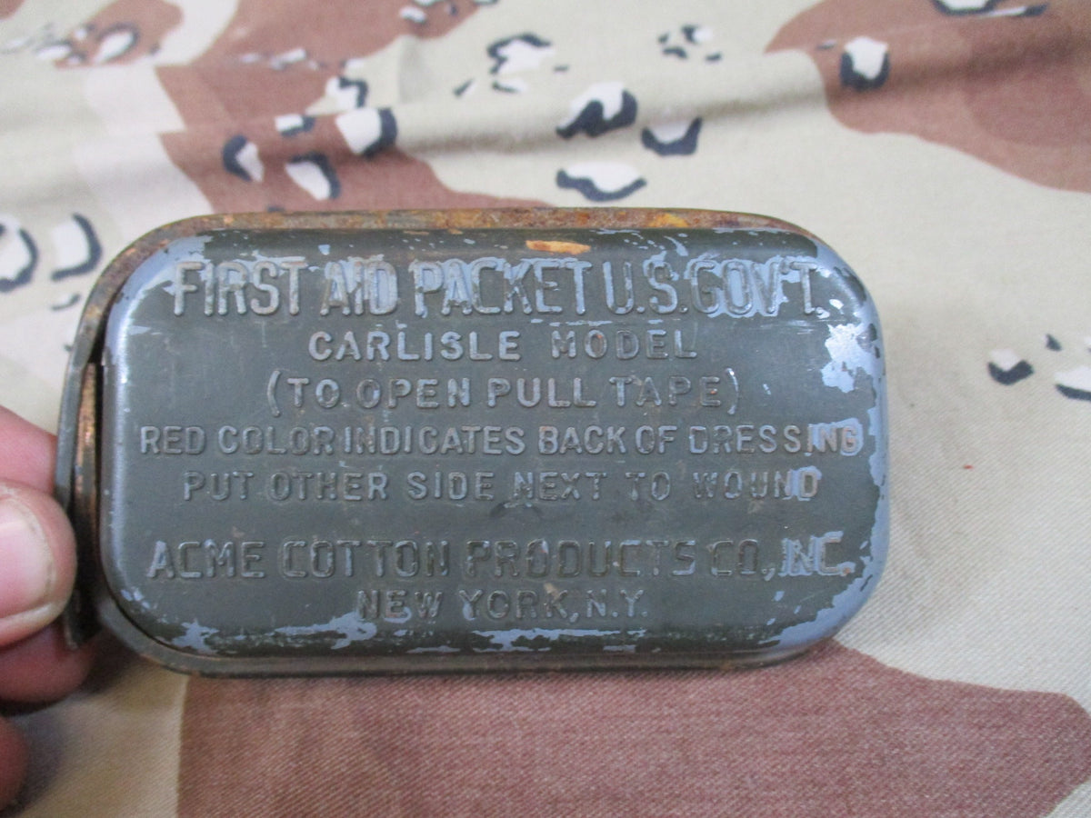 Vintage USGI M1956 Compass Pouch Japan Compass Carlisle Bandage Tin Set