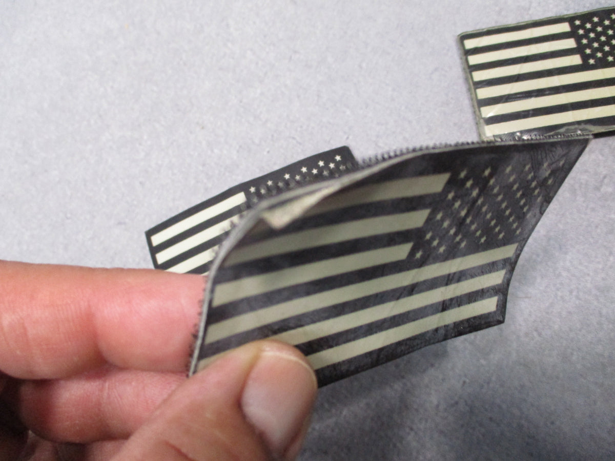 5-pack USGI reverse American flag IR patches with hook backing, 3.25 x 2 inches, GWOT used fair condition