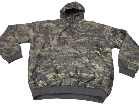 Woobie Gear black MultiCam quilted pullover hoodie, front view, XXL 2XLysize