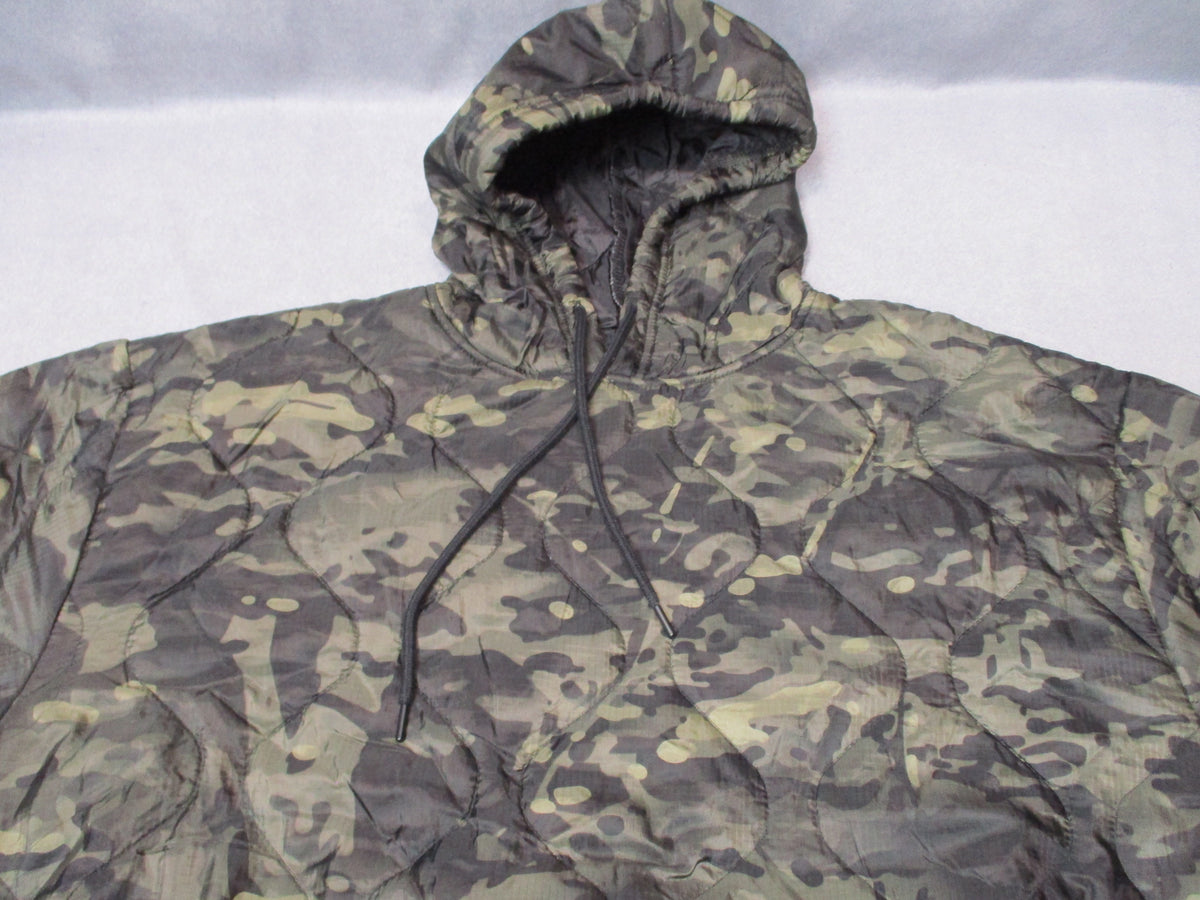 Woobie Gear black MultiCam quilted pullover hoodie, 2XL, front view