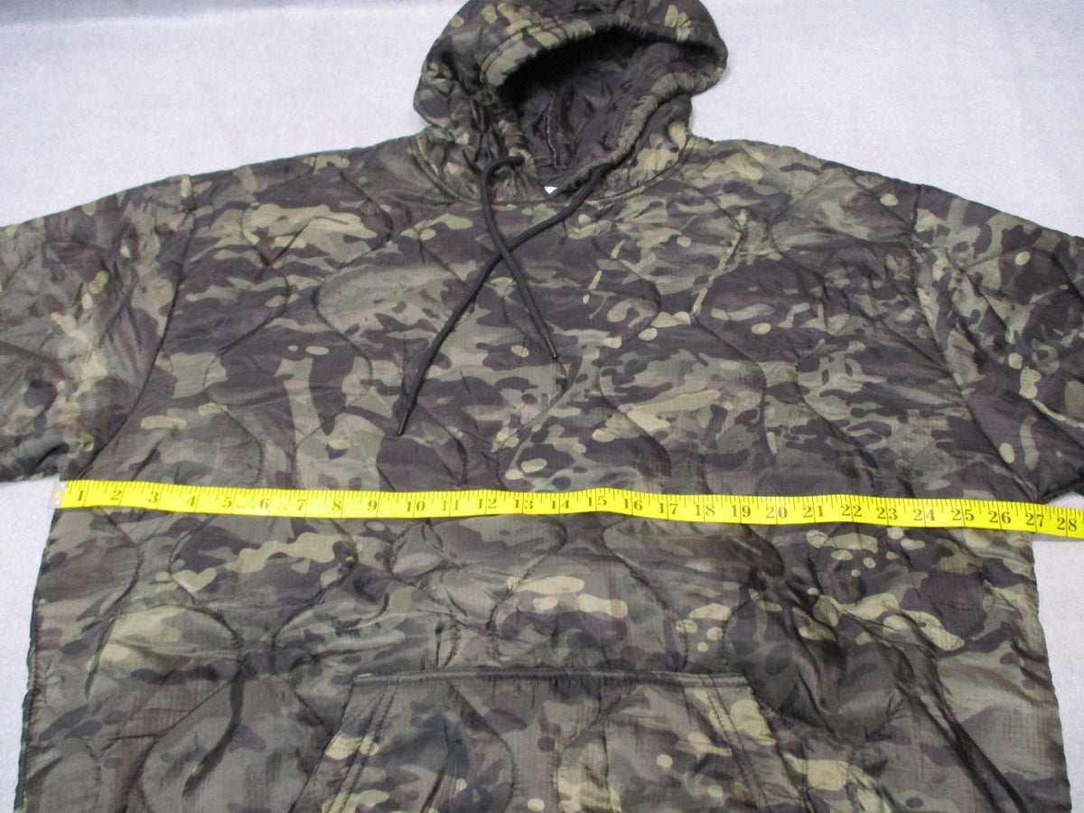 Woobie Gear black MultiCam Woobie quilted pullover hoodie, front view, size XXL 2XL