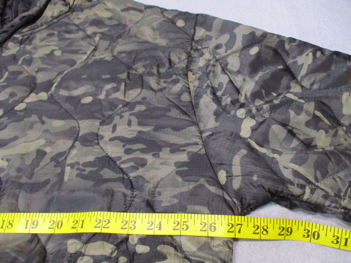 Woobie Gear black MultiCam quilted pullover hoodie, front view, XXL 2XL size