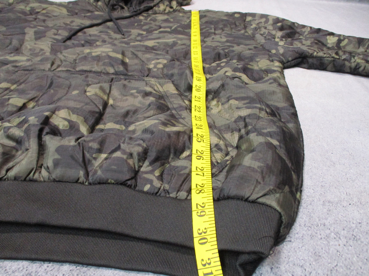 Woobie Gear black MultiCam woobie quilted pullover hoodie, size XXL 2XL, front view
