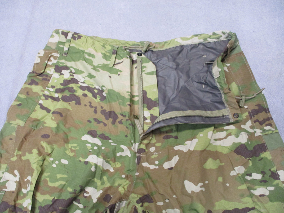 USGI ECWCS Gen III Level 6 OCP Gore-Tex pants, medium regular, camouflage waterproof shell trousers