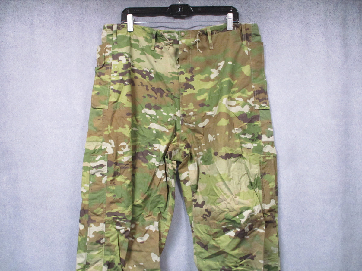 USGI ECWCS Gen III Level 6 OCP Gore-Tex pants in Medium Regular with camouflage pattern and adjustable waist