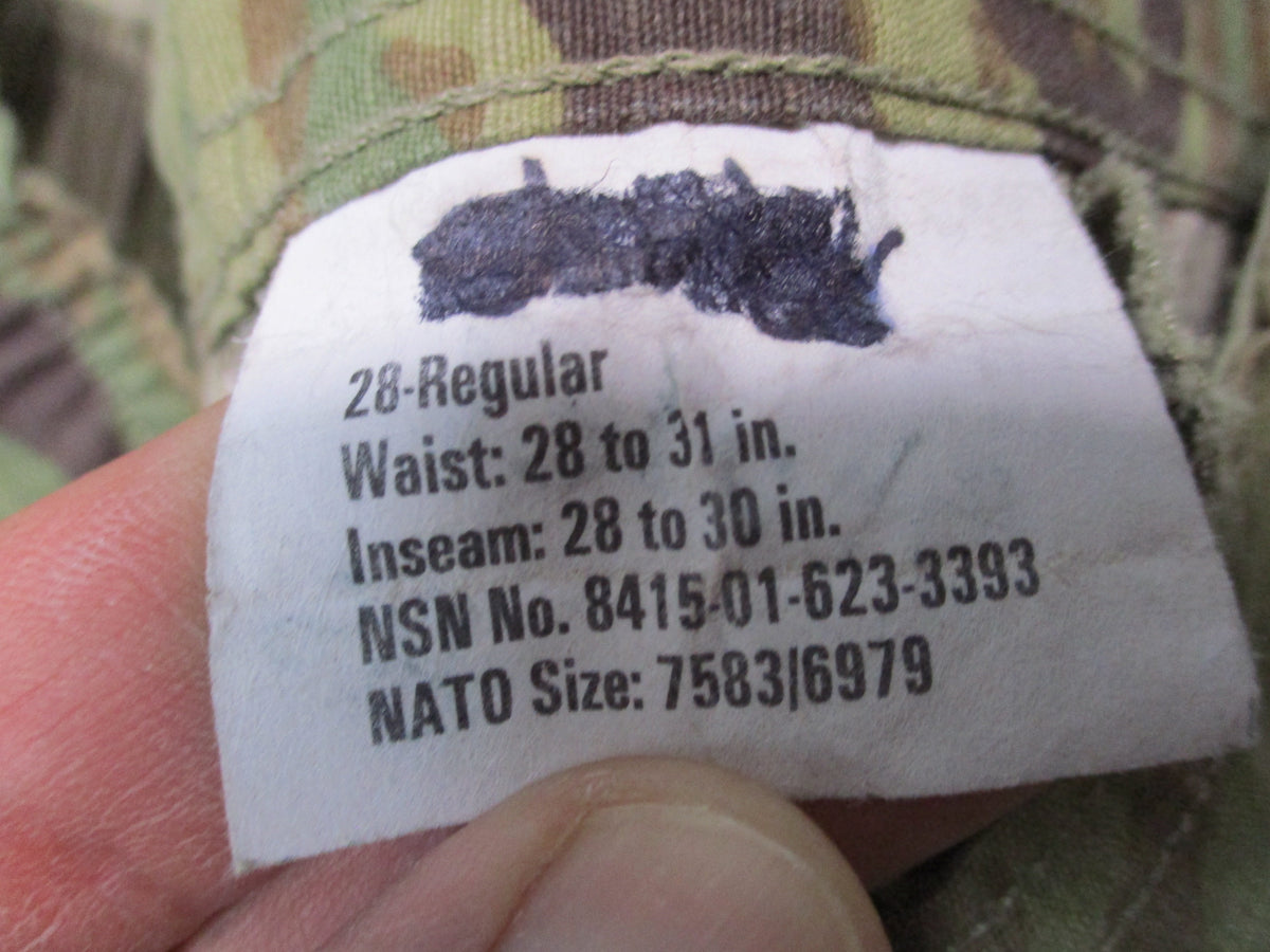 Women's USGI OCP Scorpion ACU combat pants by American Apparel, used, size 28 Regular