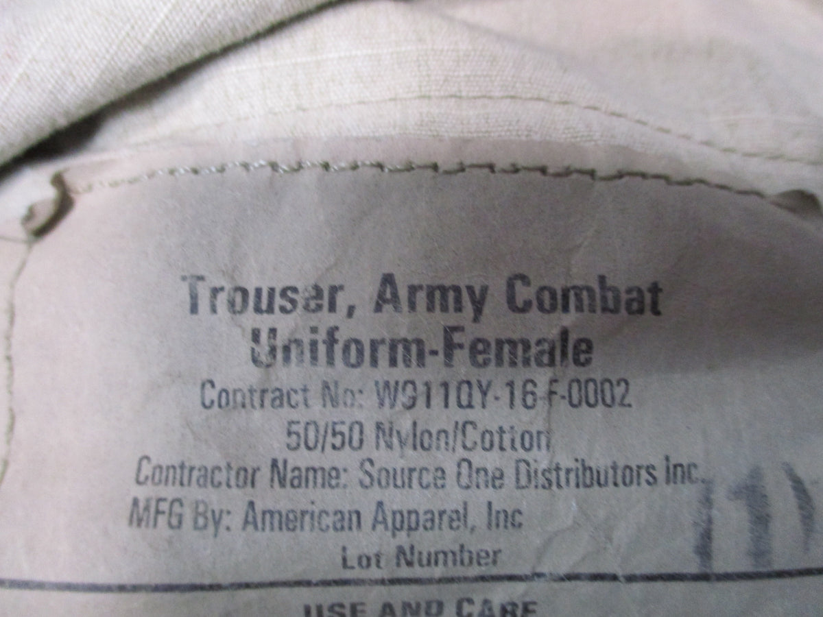 Women's OCP Scorpion ACU combat pants by American Apparel, used, size 28 Regular