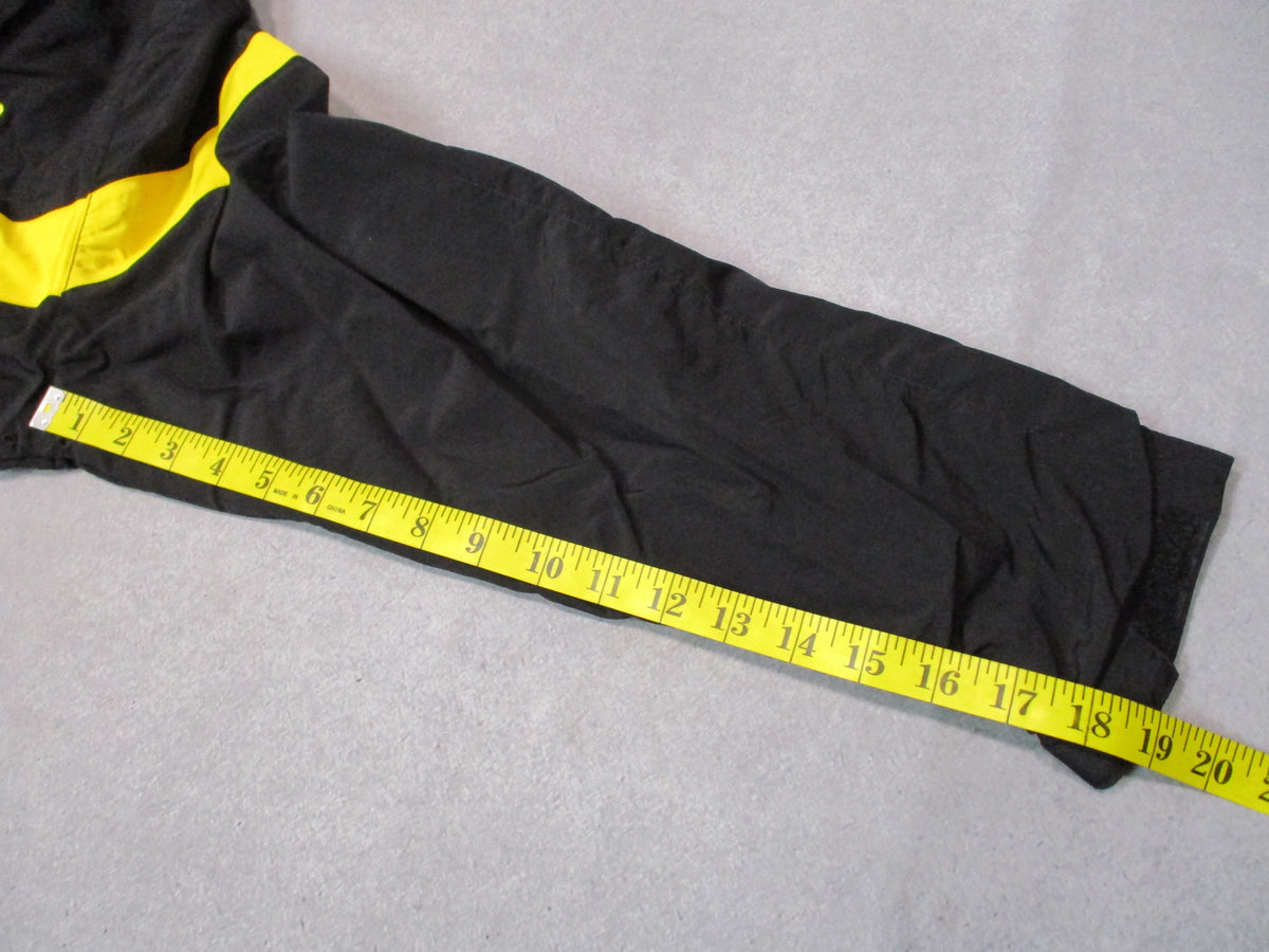 UNICOR women's US Army APFU PT jacket, medium regular, black and yellow nylon fitness uniform jacket