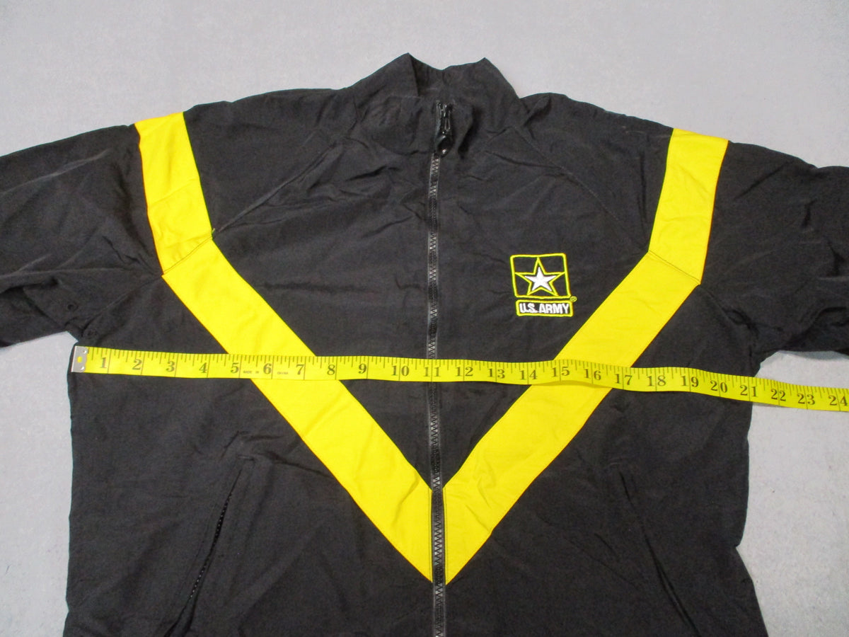US Army APFU women's PT jacket in black and yellow nylon, XS short fit by Centex Military Gear