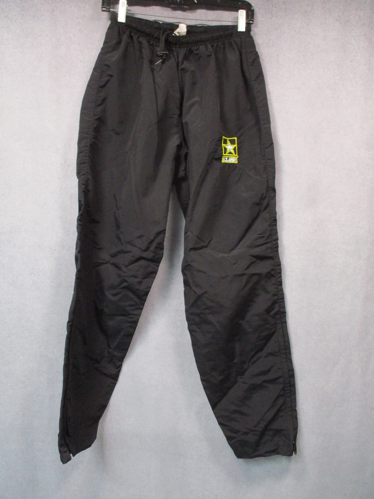 Skilcraft US Army APFU PT pants for women, medium long, black nylon fitness uniform pants