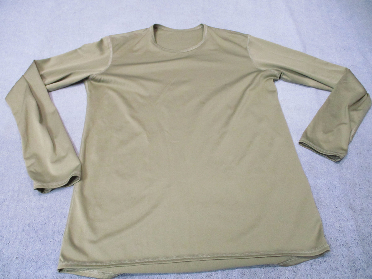 Milliken Military Silkweight Base Layer Top in Tan 499, estimated XS